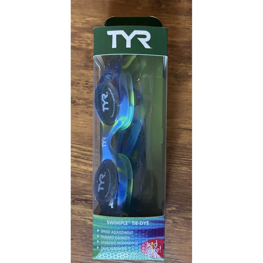 TYR Youth VESI BLUE/GREEN OR GREEN/RED SWIM GOGGLES - Picture 3 of 4